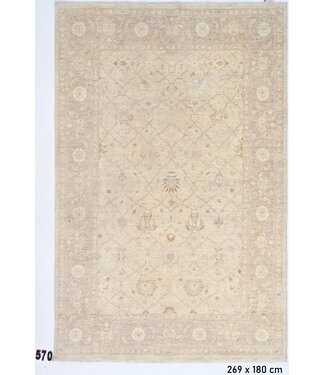 Beige Antieke Ziegler Tapijt – 269 x 180 cm – Handgeknoopt Wol Beige Antieke Ziegler Tapijt – 269 x 180 cm – Handgeknoopt Wol