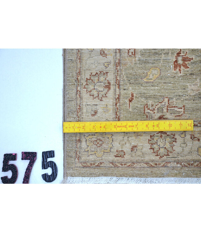 Braun-Beiger Ziegler Läufer – 352 x 078 cm – Handgeknüpft aus Wolle