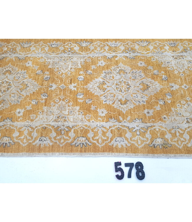 Geel Ziegler Loper – Handgeknoopt Wol – 297 x 074 cm