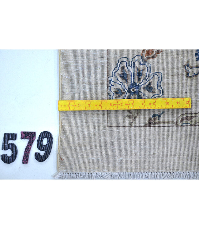 Beige Ziegler Runner – Hand-Knotted Wool – 297 x 075 cm