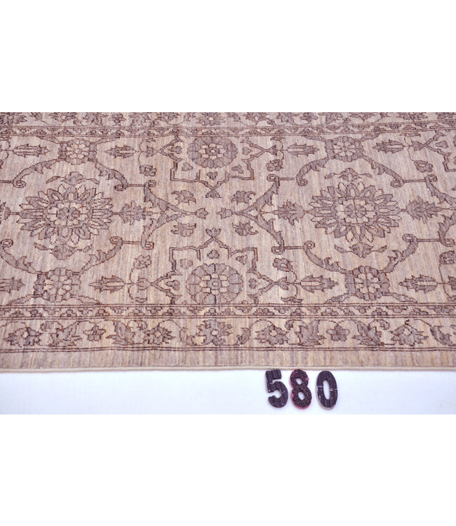 Beige Grau Ziegler Läufer – Handgeknüpft Wolle – 292 x 076 cm