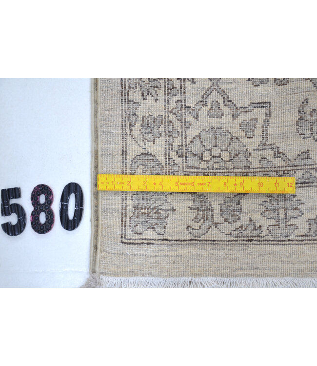 Beige Grey Ziegler Runner – Hand-Knotted Wool – 292 x 076 cm