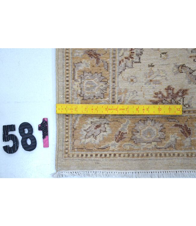 Beige Brown Ziegler Runner – Hand-Knotted Wool – 304 x 077 cm