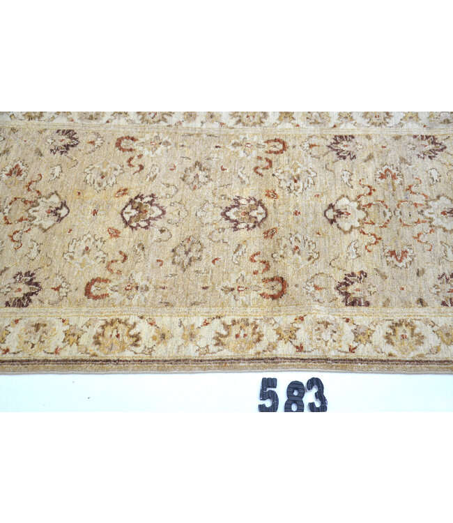 Beige Ziegler Runner – Hand-Knotted Wool – 276 x 074 cm