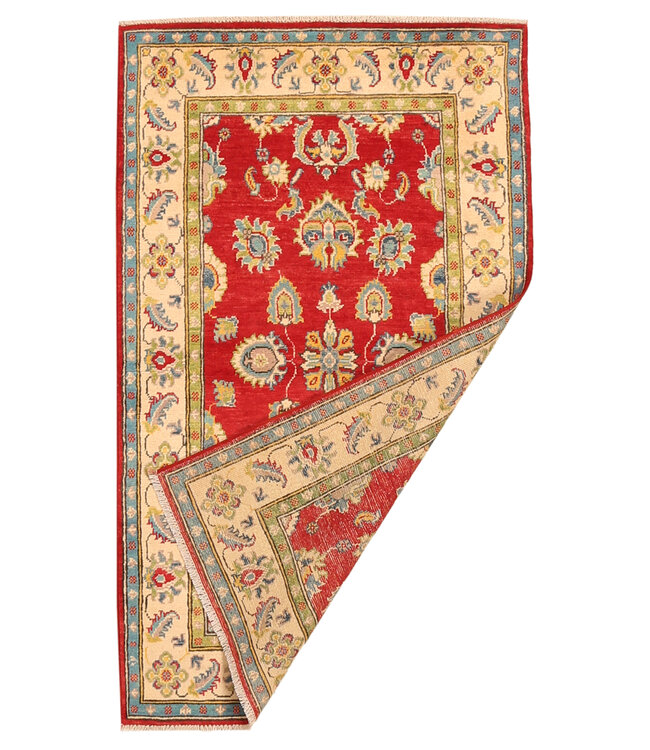 171x103cm Handgeknüpfter Woll Kazak Teppich – Authentischer Orientalischer Teppich, Traditionelles Tribal Design, Hochwertiger Handgefertigter Wollteppich