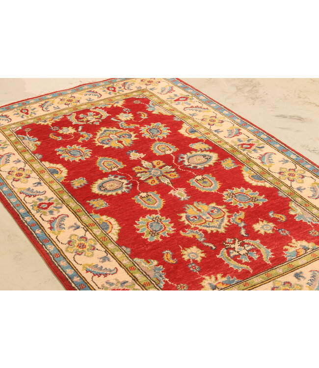 171x103cm Hand-Knotted Wool Kazak Rug – Authentic Oriental Carpet, Traditional Tribal Design, High-Quality Handmade Wool Rug