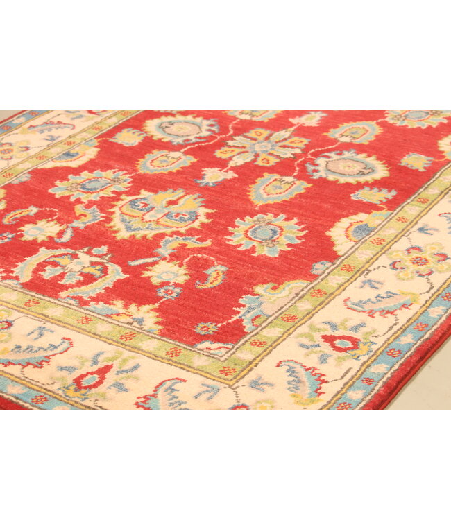 171x103cm Handgeknoopte Wol Kazak Tapijt – Authentiek Oosters Vloerkleed, Traditioneel Tribaal Design, Hoogwaardige Handgemaakte Wol Tapijt