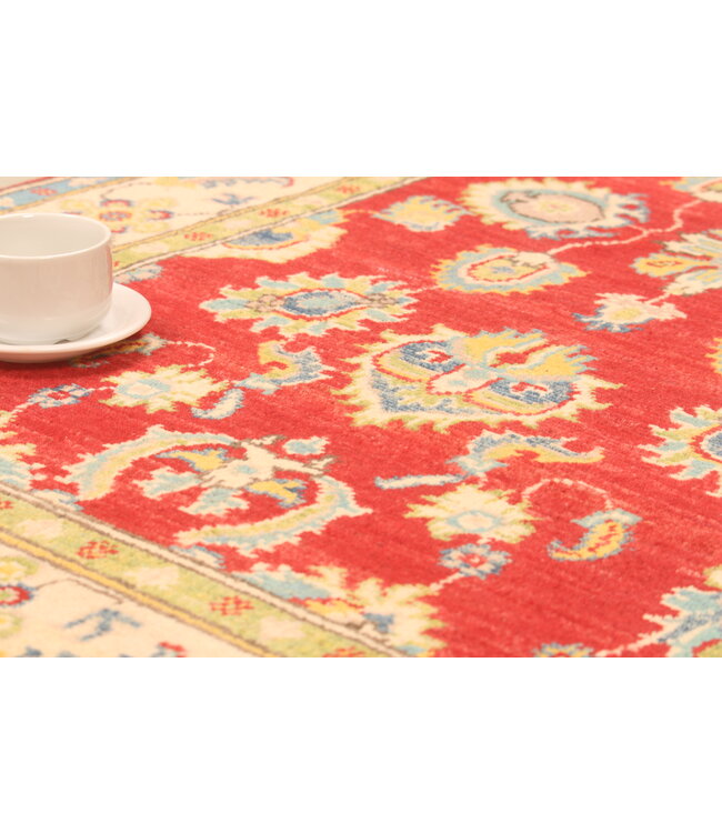 171x103cm Handgeknüpfter Woll Kazak Teppich – Authentischer Orientalischer Teppich, Traditionelles Tribal Design, Hochwertiger Handgefertigter Wollteppich