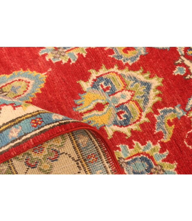 171x103cm Handgeknoopte Wol Kazak Tapijt – Authentiek Oosters Vloerkleed, Traditioneel Tribaal Design, Hoogwaardige Handgemaakte Wol Tapijt