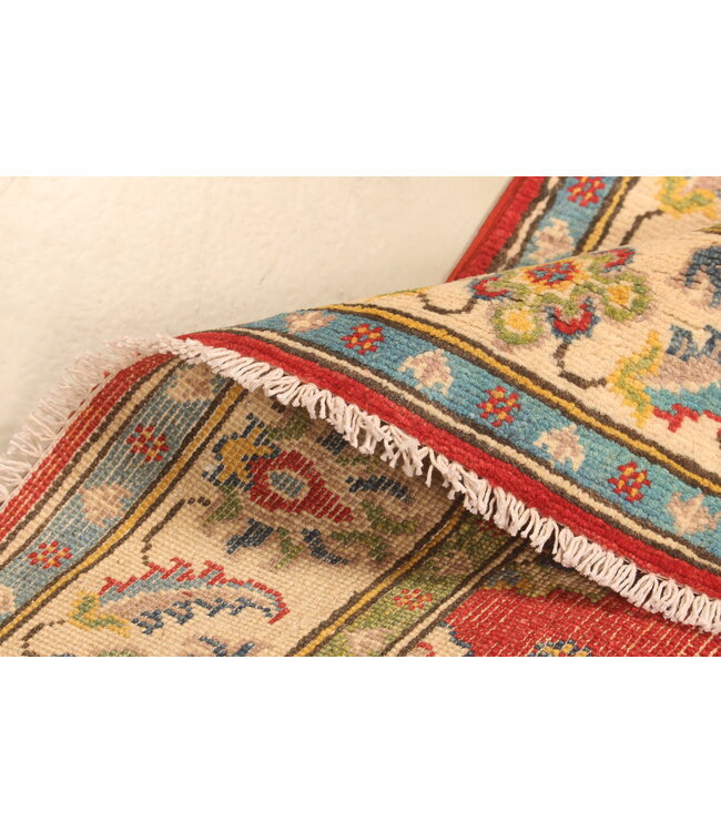 171x103cm Handgeknüpfter Woll Kazak Teppich – Authentischer Orientalischer Teppich, Traditionelles Tribal Design, Hochwertiger Handgefertigter Wollteppich