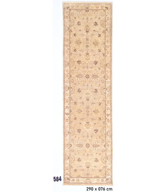 Sandfarbener Ziegler Läufer – Handgeknüpft Wolle – 290 x 076 cm