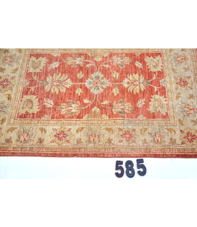 Rot-Beige Ziegler Teppich – Handgeknüpft Wolle – 109 x 081 cm