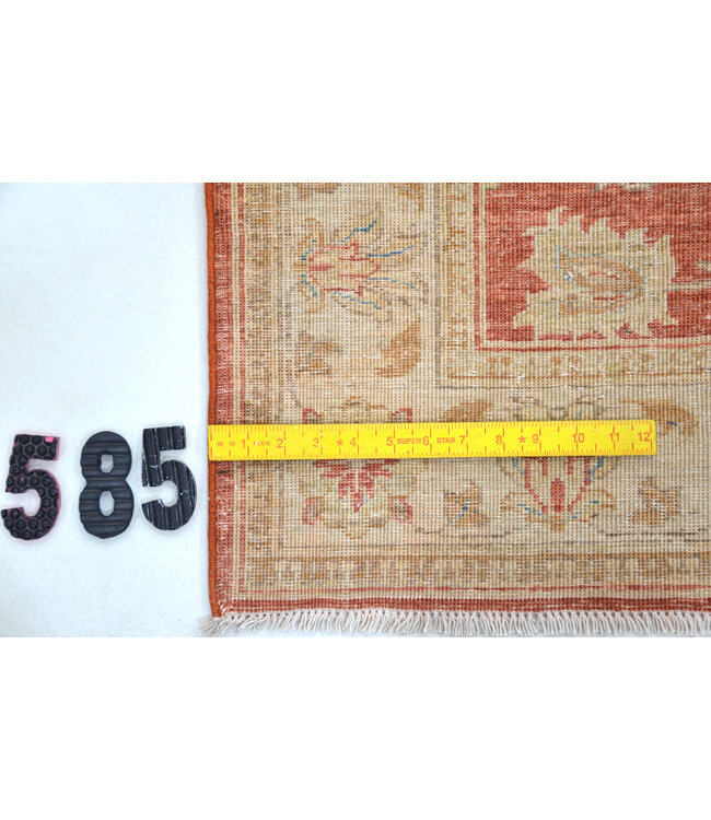 Rood-Beige Ziegler Tapijt – Handgeknoopt Wol – 109 x 081 cm