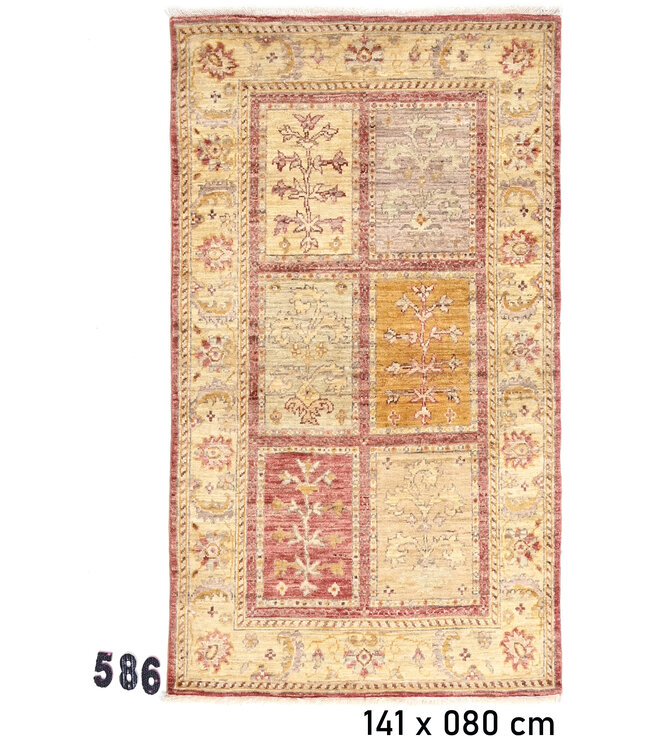 Multicolor Gabbeh Rug – Hand-Knotted Wool – 141 x 080 cm