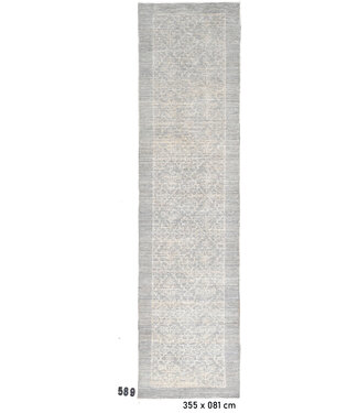Grey Modern 589 – Hand-Knotted Wool Runner 355 x 081 cm Grey Modern 589 – Hand-Knotted Wool Runner 355 x 081 cm
