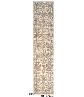 Beige Ziegler 591 – Hand-Knotted Wool Runner 341 x 075 cm Beige Ziegler 591 – Hand-Knotted Wool Runner 341 x 075 cm