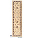 Beige-Bruin Ziegler 594 – Handgeknoopte wollen loper 292 x 075 cm