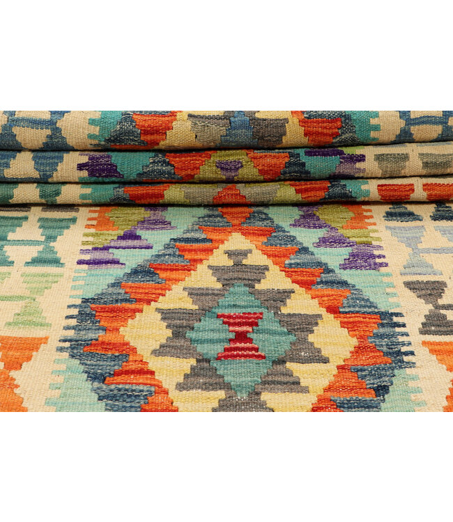 Handwoven Kilim Runner Rug - 243x80 cm | Bohemian Tribal Hallway Carpet