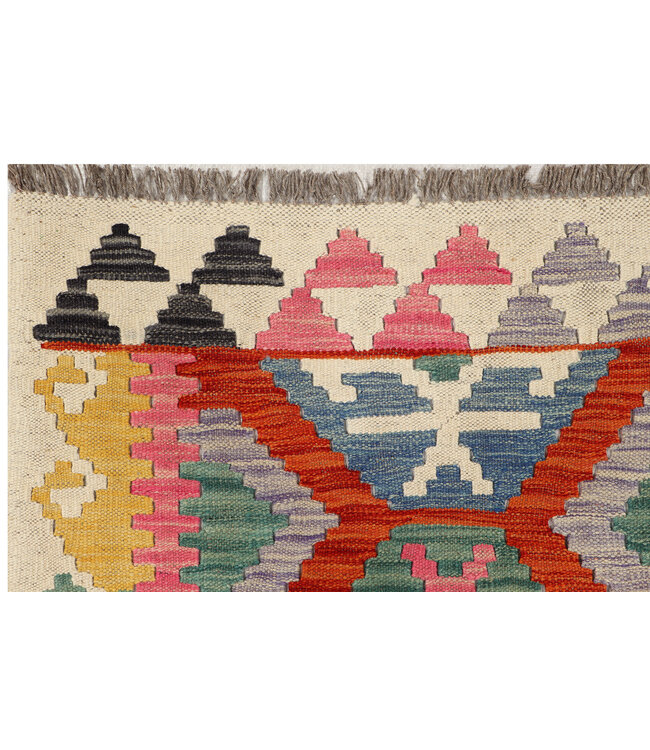 Handwoven Kilim Runner – Vibrant Geometric Tribal Rug | 249x80 cm Multi-Color Wool Flatweave