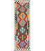 Handgewebter Kelim Läufer – Bunter Geometrischer Wollteppich | 249x80 cm Tribal Flachgewebe