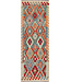 Handwoven Kilim Runner Rug – Tribal Diamond Pattern – 240x83 cm – Multicolor Wool Flatweave