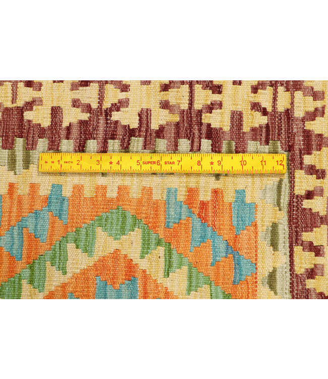 Handwoven Kilim Runner Rug – Soft Earth Tone Tribal Pattern – 252x83 cm – Wool Flatweave