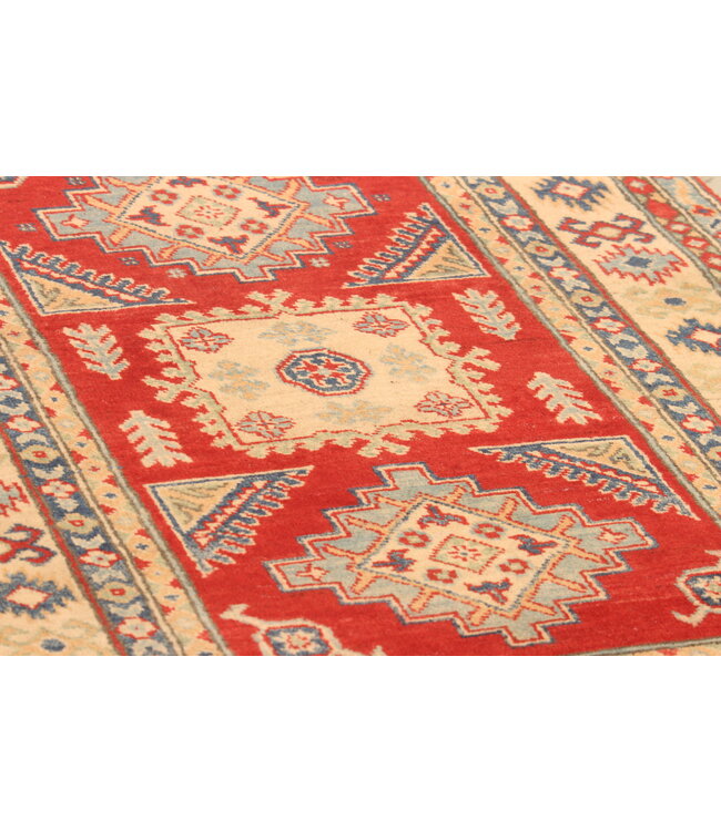 148x94cm Handgeknüpfter Woll Kazak Teppich – Authentischer Orientalischer Teppich, Traditionelles Tribal Design, Hochwertiger Handgefertigter Wollteppich