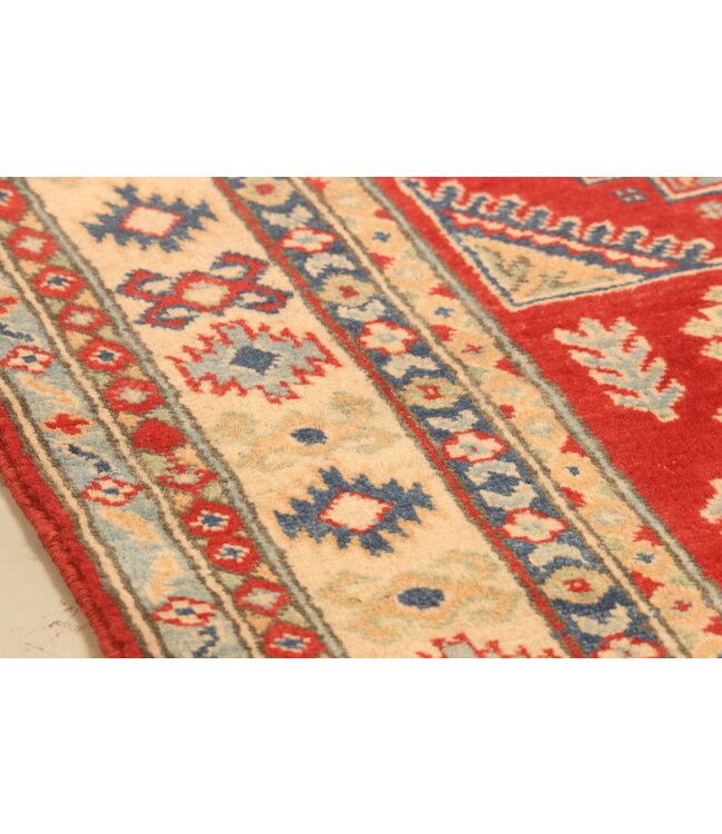 148x94cm Hand-Knotted Wool Kazak Rug – Authentic Oriental Carpet, Traditional Tribal Design, High-Quality Handmade Wool Rug