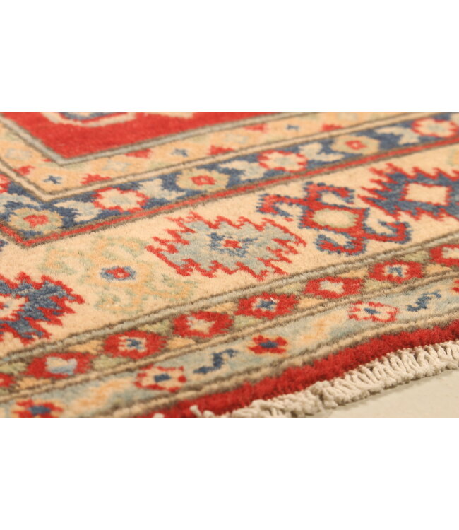 148x94cm Handgeknoopte Wol Kazak Tapijt – Authentiek Oosters Vloerkleed, Traditioneel Tribaal Design, Hoogwaardige Handgemaakte Wol Tapijt