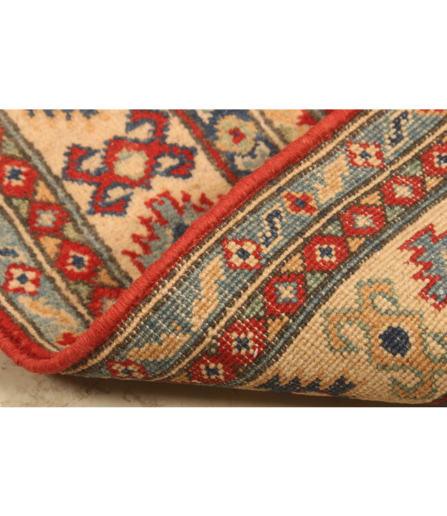 148x94cm Handgeknoopte Wol Kazak Tapijt – Authentiek Oosters Vloerkleed, Traditioneel Tribaal Design, Hoogwaardige Handgemaakte Wol Tapijt