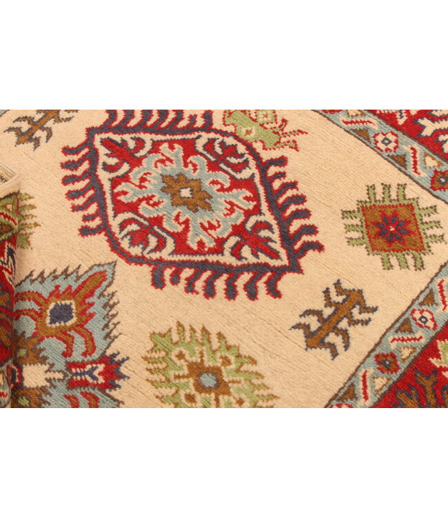 147x102cm Handgeknoopte Wol Kazak Tapijt – Authentiek Oosters Vloerkleed, Traditioneel Tribaal Design, Hoogwaardige Handgemaakte Wol Tapijt - Copy