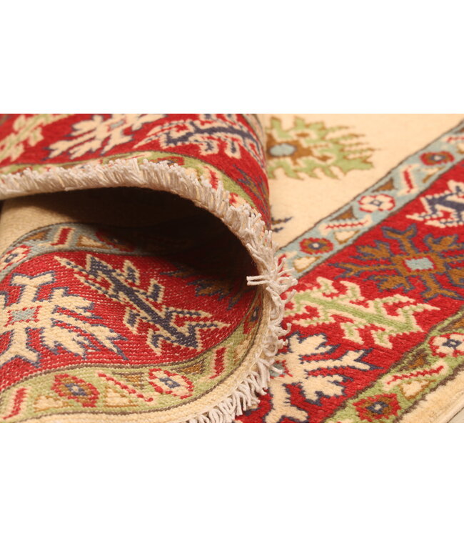 147x102cm Hand-Knotted Wool Kazak Rug – Authentic Oriental Carpet, Traditional Tribal Design, High-Quality Handmade Wool Rug