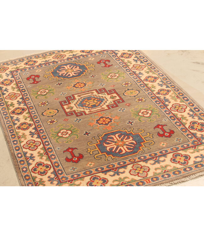 158x99cm Handgeknoopte Wol Kazak Tapijt – Authentiek Oosters Vloerkleed, Traditioneel Tribaal Design, Hoogwaardige Handgemaakte Wol Tapijt