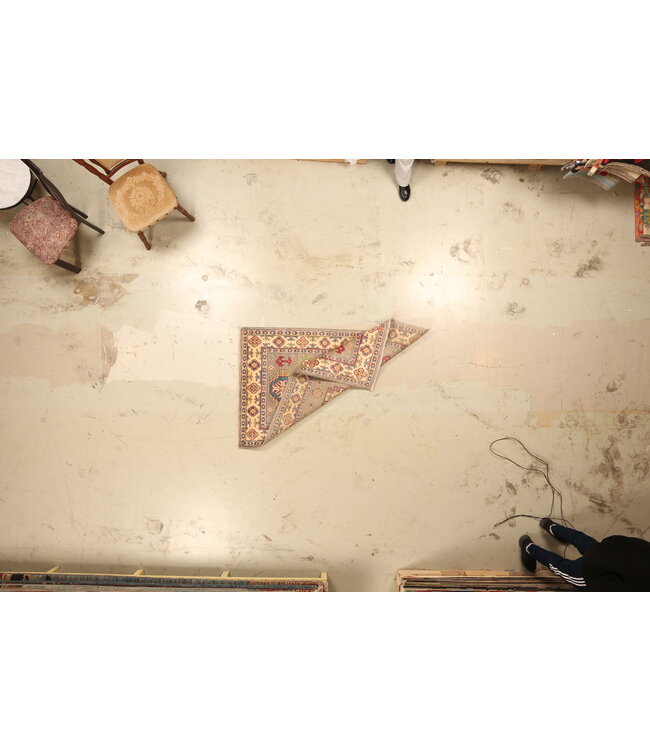 158x99cm Handgeknüpfter Woll Kazak Teppich – Authentischer Orientalischer Teppich, Traditionelles Tribal Design, Hochwertiger Handgefertigter Wollteppich