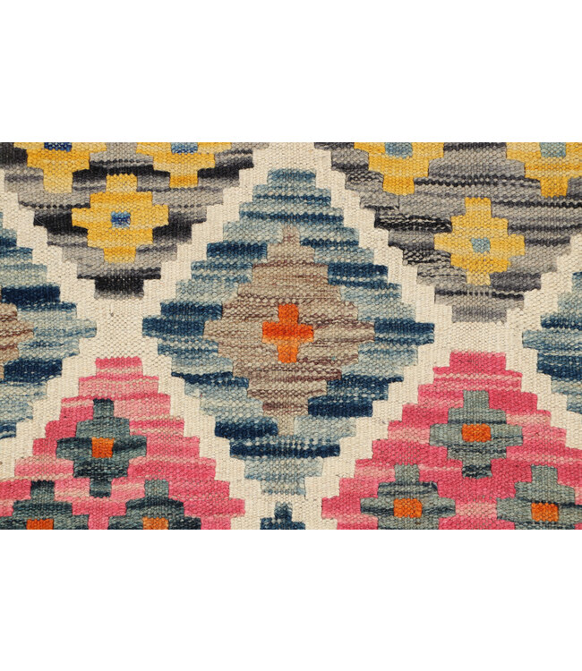 Handgeweven Kilim Vloerkleed – Bohemian Tribal Tapijt –  232x75 cm – 100% Wol – Kleurrijk Etnisch Design