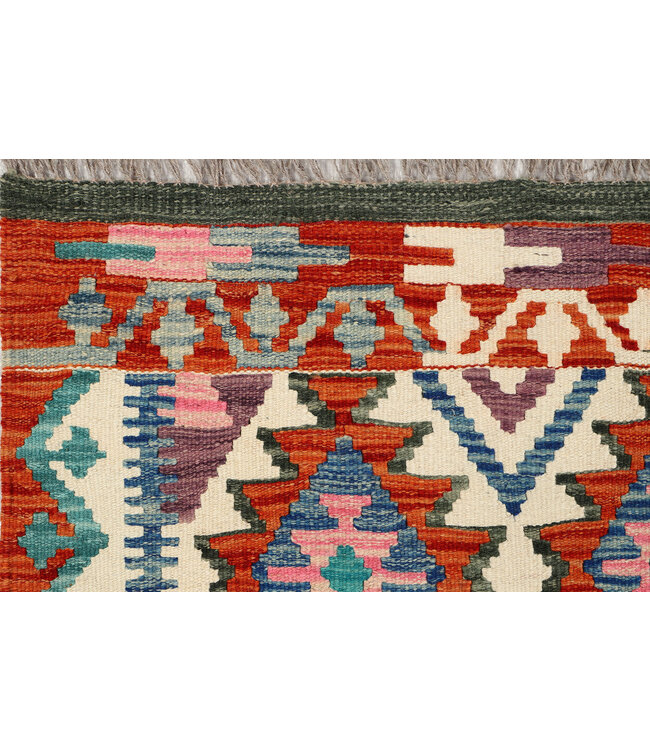 Vintage Style Kilim Runner – Handwoven Tribal Wool Rug – 245x77 cm – Bohemian Hallway Carpet