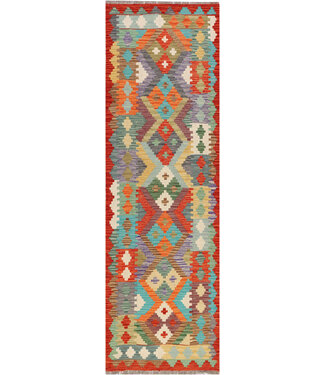 Handgewebter Kilim Läufer – Geometrisches Tribal Muster – 244x74 cm – Boho Vintage Wollteppich Handgewebter Kilim Läufer – Geometrisches Tribal Muster – 244x74 cm – Boho Vintage Wollteppich