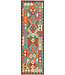 Handgeweven Kilim Loper – Geometrisch Tribaal Design – 244x74 cm – Boho Vintage Wollen Tapijt