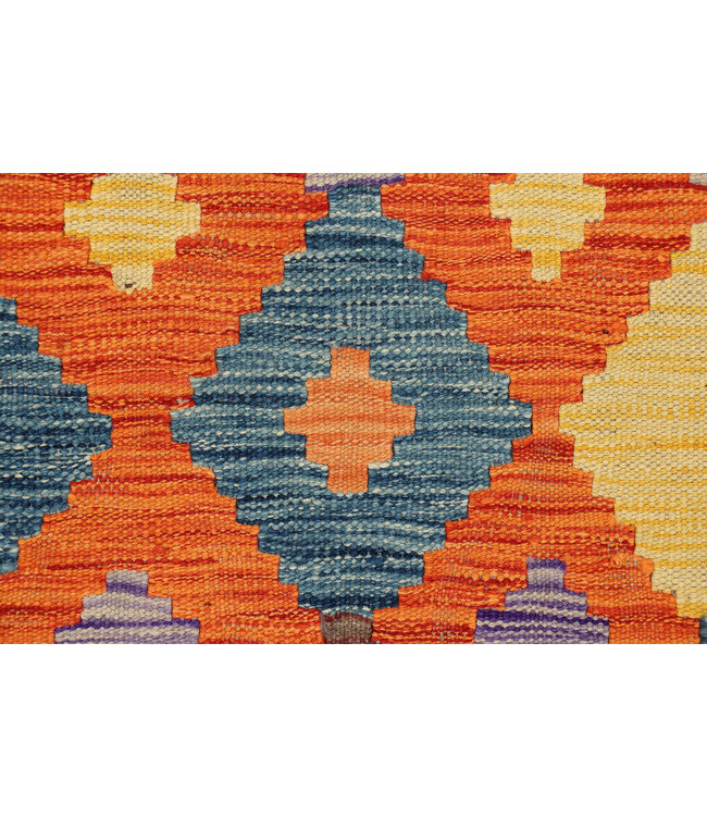 Handgeweven Kilim Vloerkleed – Levendige Tribale Loper – 230x82 cm