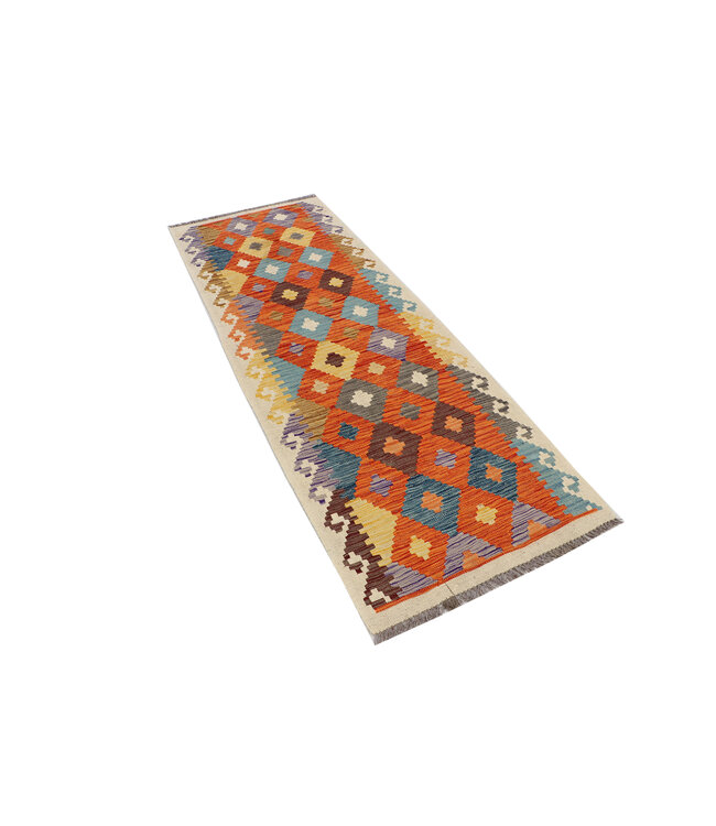 Handgefertigter Kilim-Teppich – Farbiger Tribal-Läufer – 230x82 cm