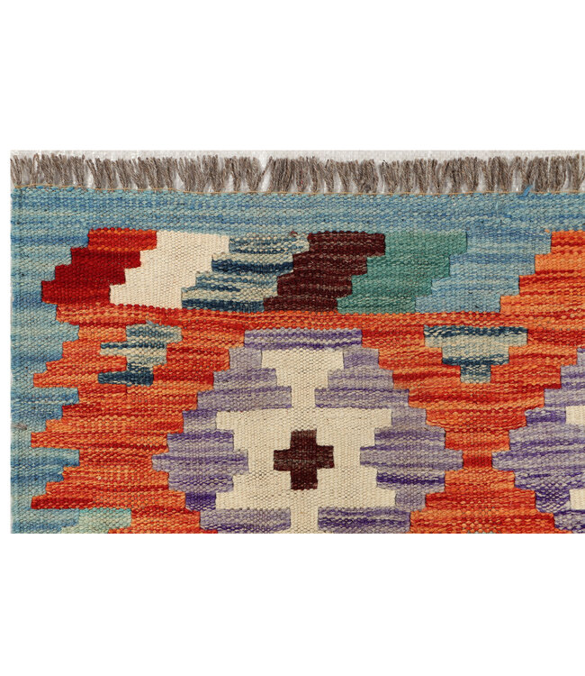 Handwoven Kilim Runner – Vibrant Tribal Medallion Rug – 245x75 cm