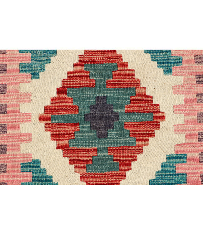 Handgeweven Kilim Loper – Zachte Tribal Diamant Vloerkleed – 229x73 cm
