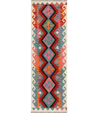 Handwoven Kilim Runner – Vibrant Zigzag Diamond Pattern – 247x79 cm Handwoven Kilim Runner – Vibrant Zigzag Diamond Pattern – 247x79 cm