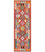 Handgewebter Kilim-Läufer – Buntes Tribal-Geometrie-Muster – 247x81 cm