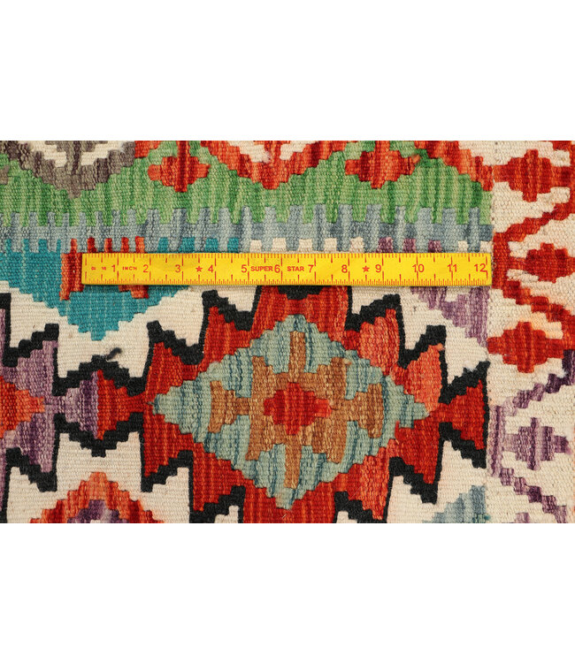 Handwoven Kilim Runner – Bold Geometric Tribal Design – 239x81 cm