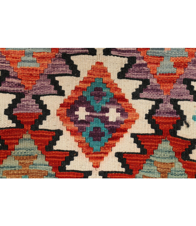 Handgewebter Kilim-Läufer – Kräftiges Geometrisches Stammesmuster – 239x81 cm