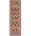 Handgewebter Kilim-Läufer – Schwarze Akzente & Rautenmuster – 248x79 cm