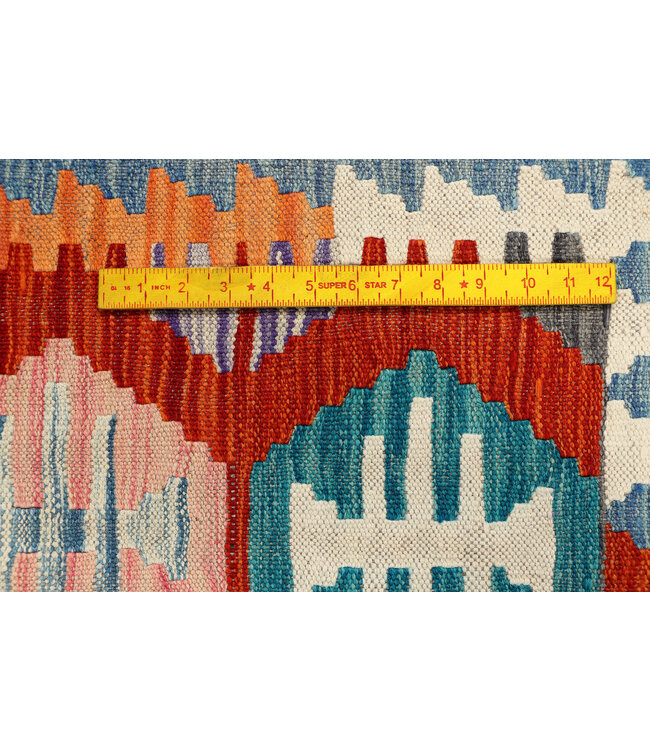 Handgewebter Kilim-Läufer – Tribal-Medaillonmuster in Rot – 234x76 cm