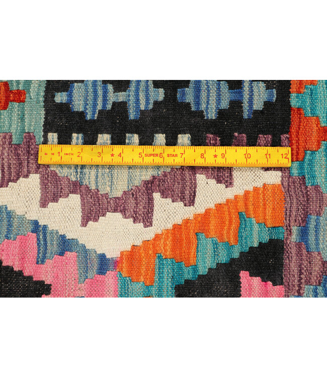 Tribal Diamant Kilim-Läufer – Handgewebter Wollteppich – 249x78 cm