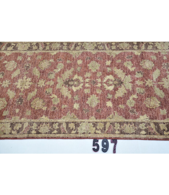 Red Beige Ziegler Hand-Knotted Wool Rug – 228 x 080 cm